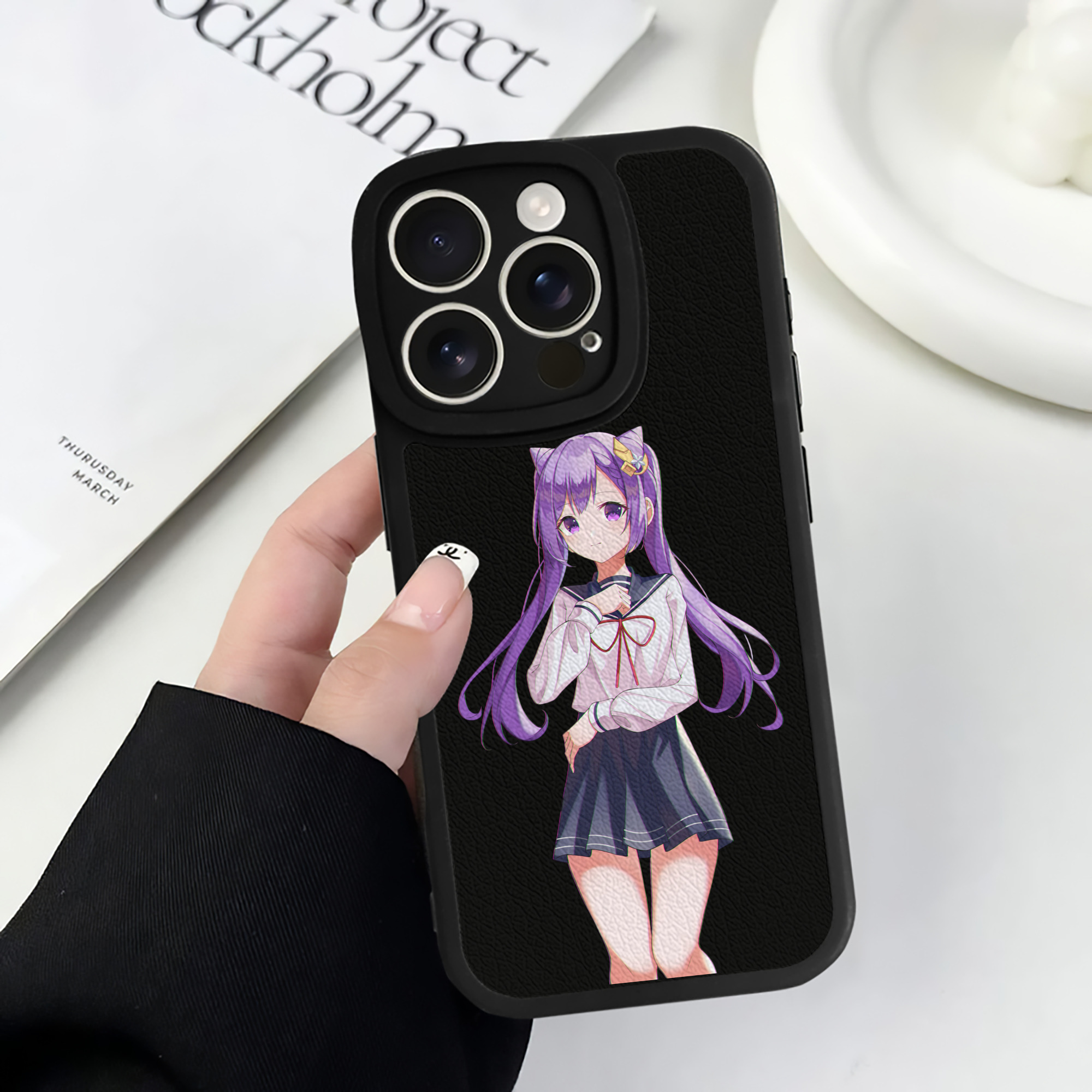 げんし神 刻晴 こくせい genshin Kokusei 【iPhone 16シリーズ対応】シリコンスマホケース（レザー調） 材質：シリコン
